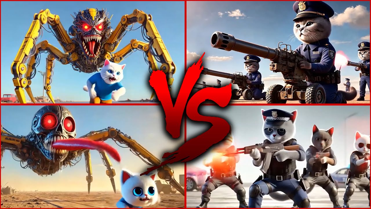 CAT WORM 🆚 SPIDER ROBOT EXE. Spinning Wheel TILES HOP  EDM RUSH 🤣🤣