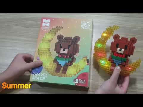 Mini LEGO | Install a bear and a moon with a light |