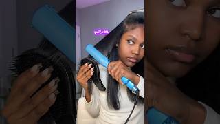 Quick Silk Press using Babyliss Flat Iron and Amika Heat Blockade on Natural Hair #naturalhair