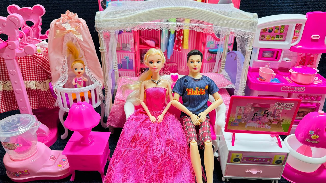 [🐰toy asmr🐰] Barbie Doll PlaySet ASMR Cute Kitchen Toys Satisfying with Unboxing