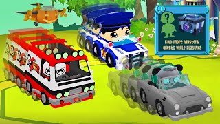 Combo Panda Van vs Spy Car vs Patrol Car Vehicles Race in Tag with Ryan - Run Gameplay screenshot 3