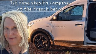 1st time stealth camping alone at the French beach and visiting a little village in the Dordogne