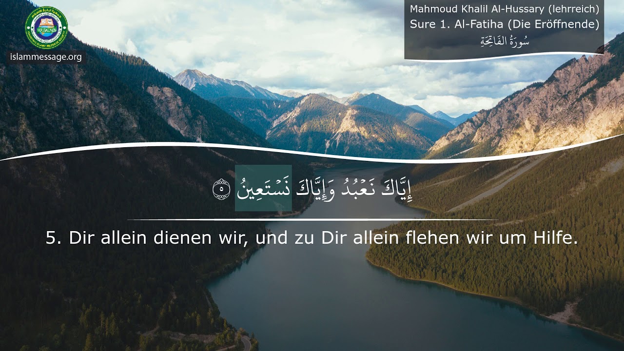 Lerne die Koran Aussprache Sure 1 Al Fatiha (Die Eröffnende) Deutsch