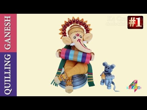 DIY: How to make Quilling paper 3D "Lord Ganesha" video tutorial | Ganesh Idol at Home -Part #1