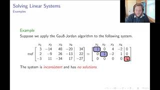 Gauß-Jordan Elimination: Part 4/5 Solving Linear Systems