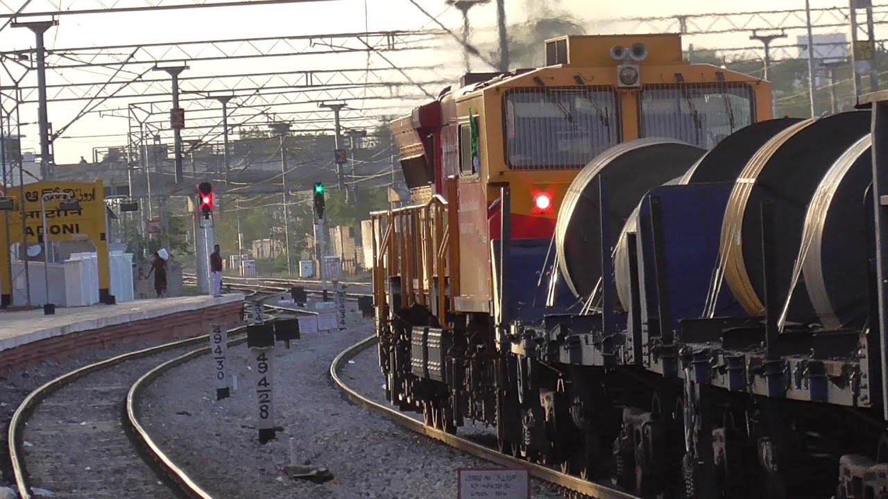 MONSTROUS LHF WDG 6G with Steel load skips Adoni | Indian Railways 