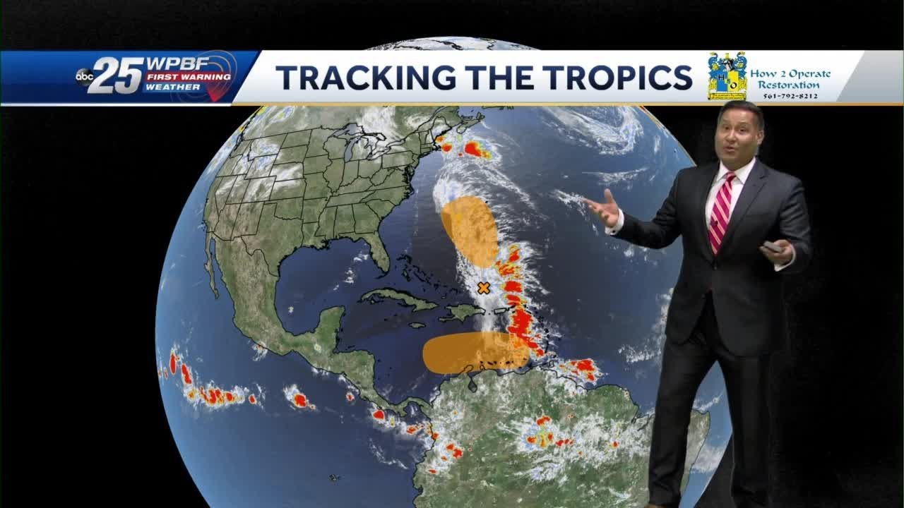 2 tropical disturbances in Atlantic with low chances of forming - YouTube