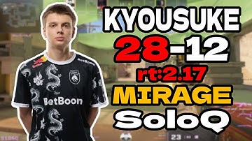 kyousuke (28-12) rt:2.17 SoloQ l EU FACEIT RANKED (mirage) | #cs2 #pov