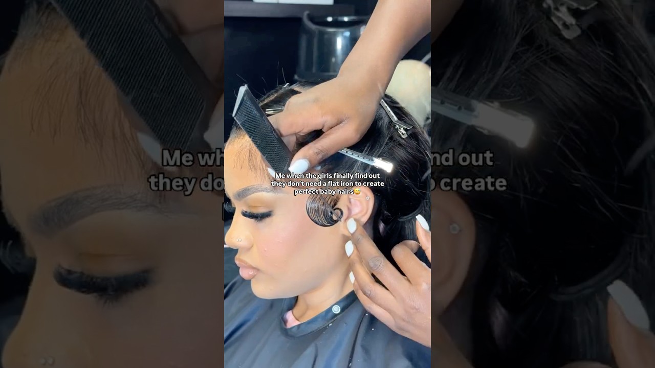 No flat iron need to make perfect baby hair 🙌🔥