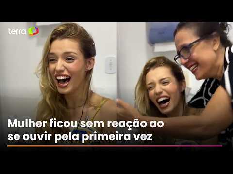 Young woman gets emotional hearing her own voice for the 1st time after cochlear implant activati...