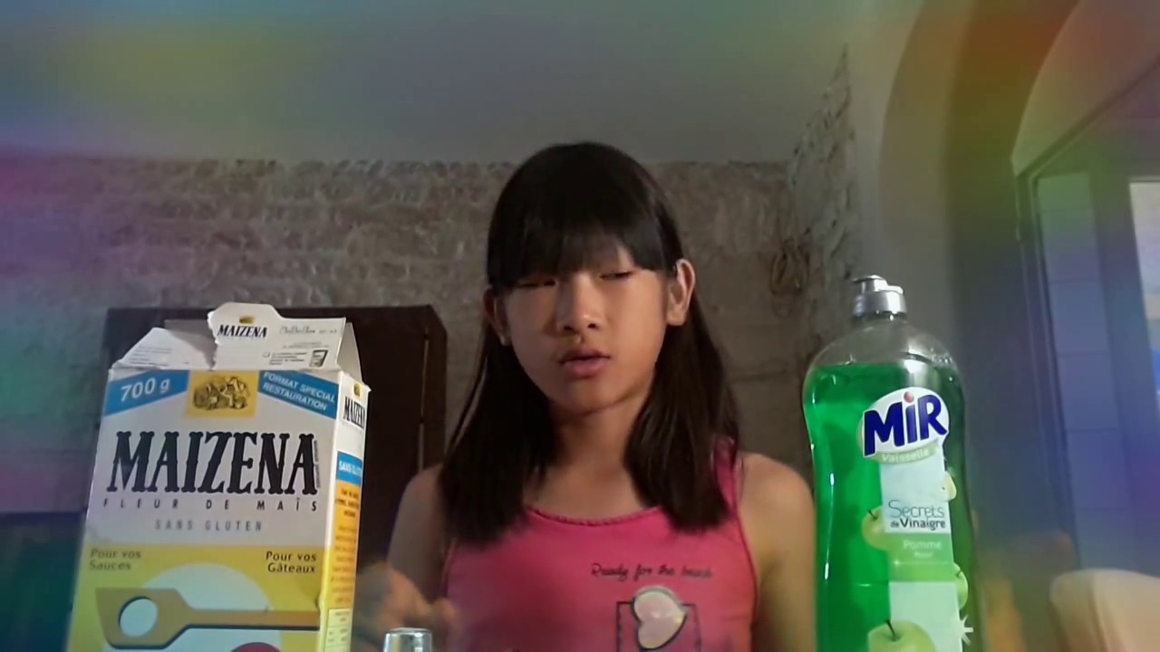 Test de slime avec de la maïzena et du liquide vaisselle
