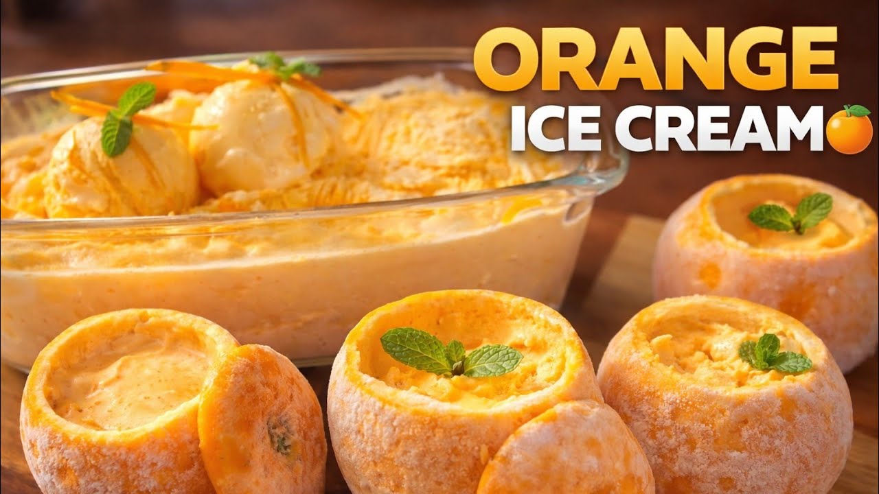 This Orange Ice Cream Melts Hearts 🍊🍦 | Easy & Refreshing