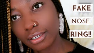 TRYING ON FAKE NOSE RINGS FOR THE FIRST TIME ! #fakenosering #nose ring  #finds 