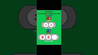 LOTTO RESULTS 3D LOTTO, EZ2 LOTTO, 2PM DRAW, AUGUST 27, 2026@LottoResultTV15K