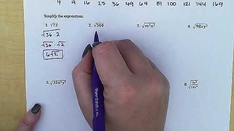 9.1A Notes - Simplifying Radical Expressions