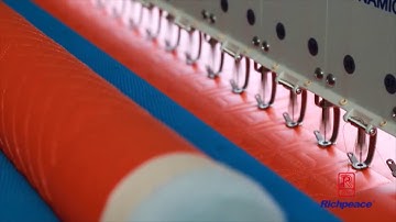 Work video of Richpeace computerized single head quilting machine.