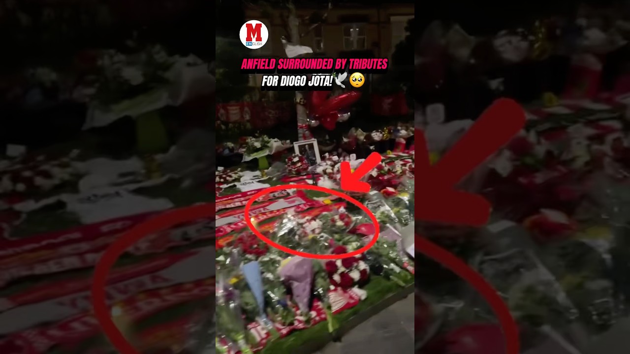 ANFIELD SURROUNDED BY TRIBUTES FOR DIOGO JOTA!🕊️🥺🌹