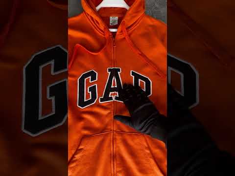 Зіп худі Gap logo hoodie Gap толстовка з капюшоном Толстовка геп Толстовка з написом gap Одяг gap Кофта gap Помаранчева, видео 2