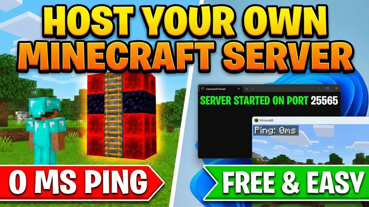 How to Host a Minecraft Server on PC | Windows 10/11 Tutorial - YouTube