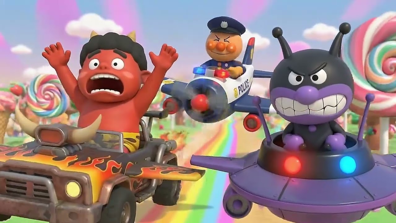 アンパンマン警察はみんなを助けます。赤ちゃんアンパンマンたちは鬼に豆まきできるかな?| 豆まきで鬼たいじ#アンパンマン