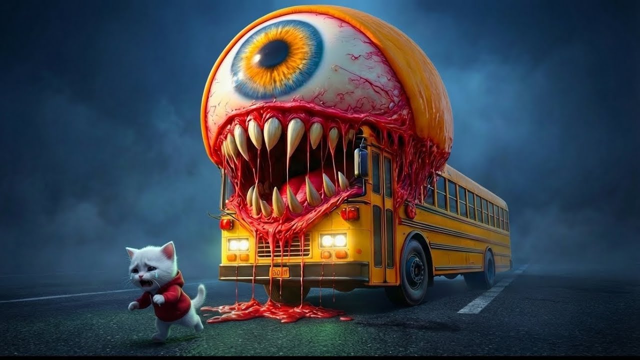 OMG! The Mutant School Bus Is Alive 😱 The Kitten Was Trapped