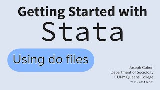 Using Do Files in Stata