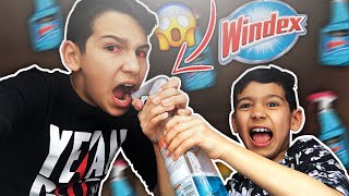 KID DRINKS WINDEX?! **PRANK** LITTLE BROTHER FREAKS OUT!!! (OMG)