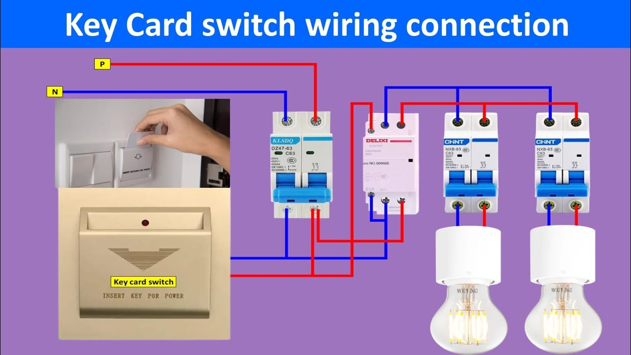 Hotel Key Card Switch Wiring Connection Diagram | 
