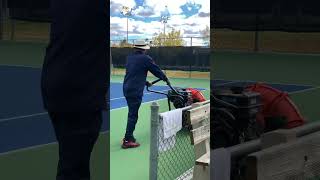 Preparing The Tennis Court For The Grand Slam Winner Michael Chang And His Daughter Dec 28, 2021