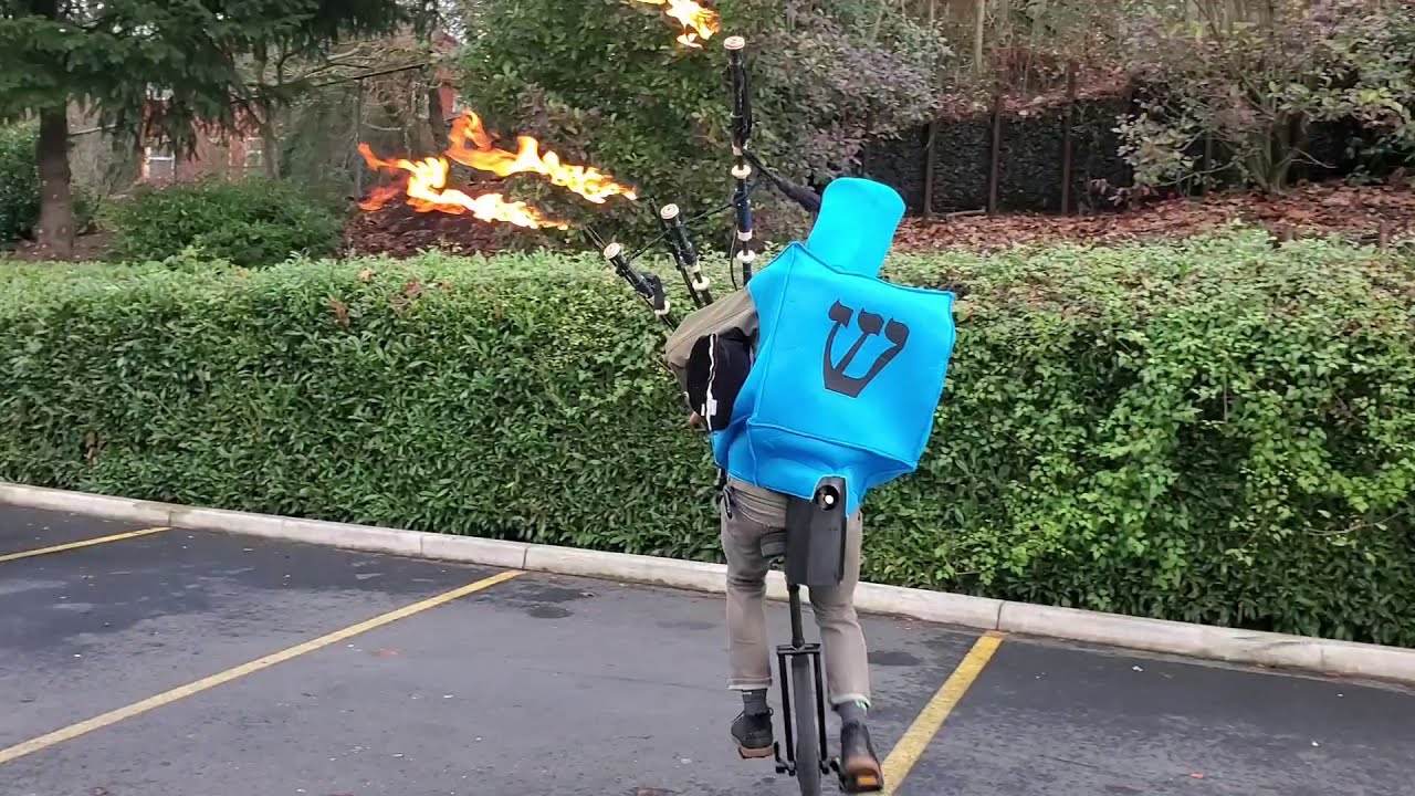Dreidel, Dreidel, Dreidel...I made you out of FLAMING BAGPIPES!!! YouTube