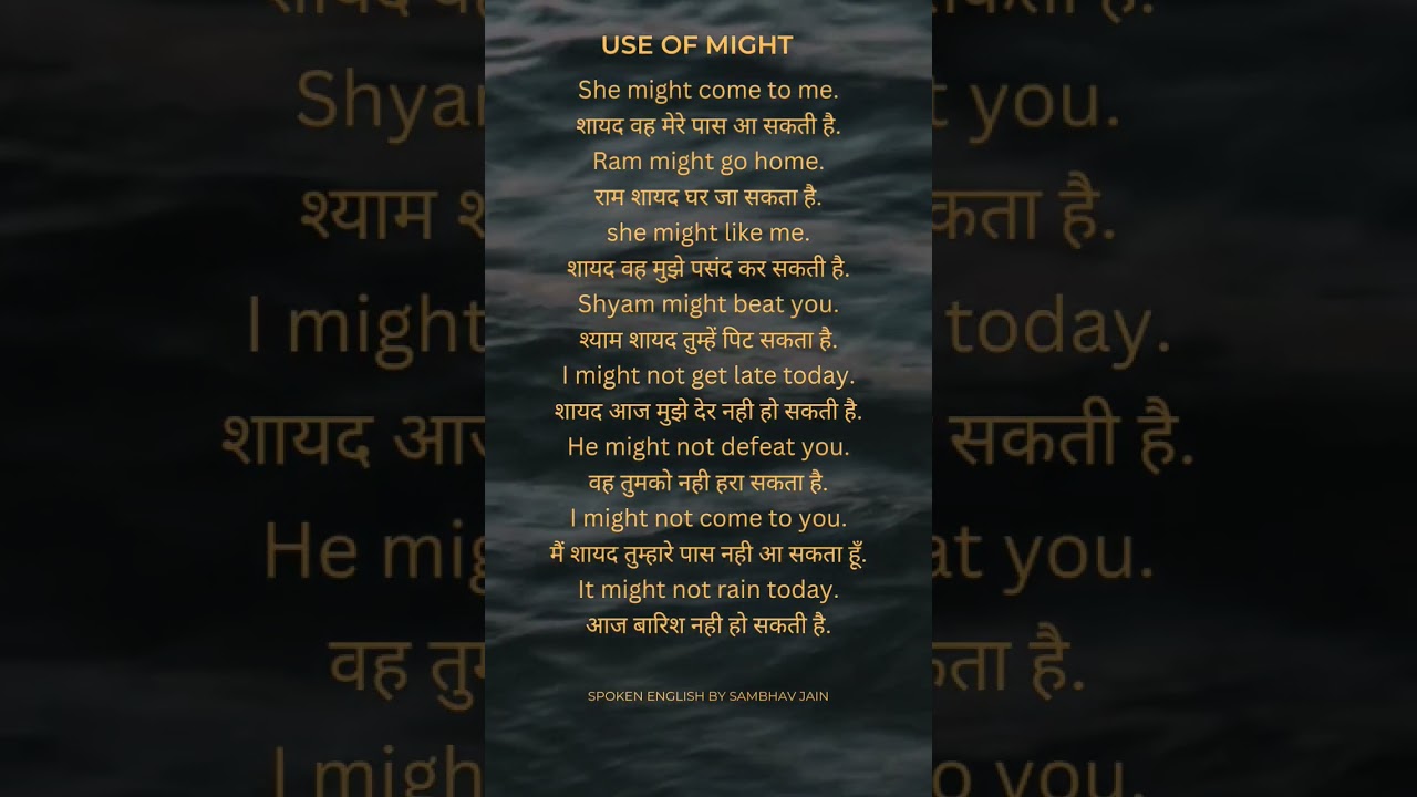 Use of Might Spoken English Sentence English Spoken Online Classes