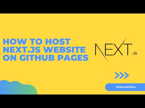 How to host Next.js website on GitHub Pages - YouTube