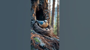 Chestnut-bellied Nuthatch Nest in a Himalayan Forest #Nuthatch #birds #birdnest #nature #wildlife