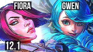 FIORA vs GWEN (TOP) | 3.9M mastery, 12/1/5, Legendary, 800  games | KR Master | 12.1