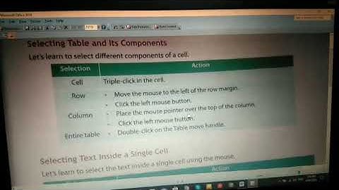 3. Word processor - Tabular presentation