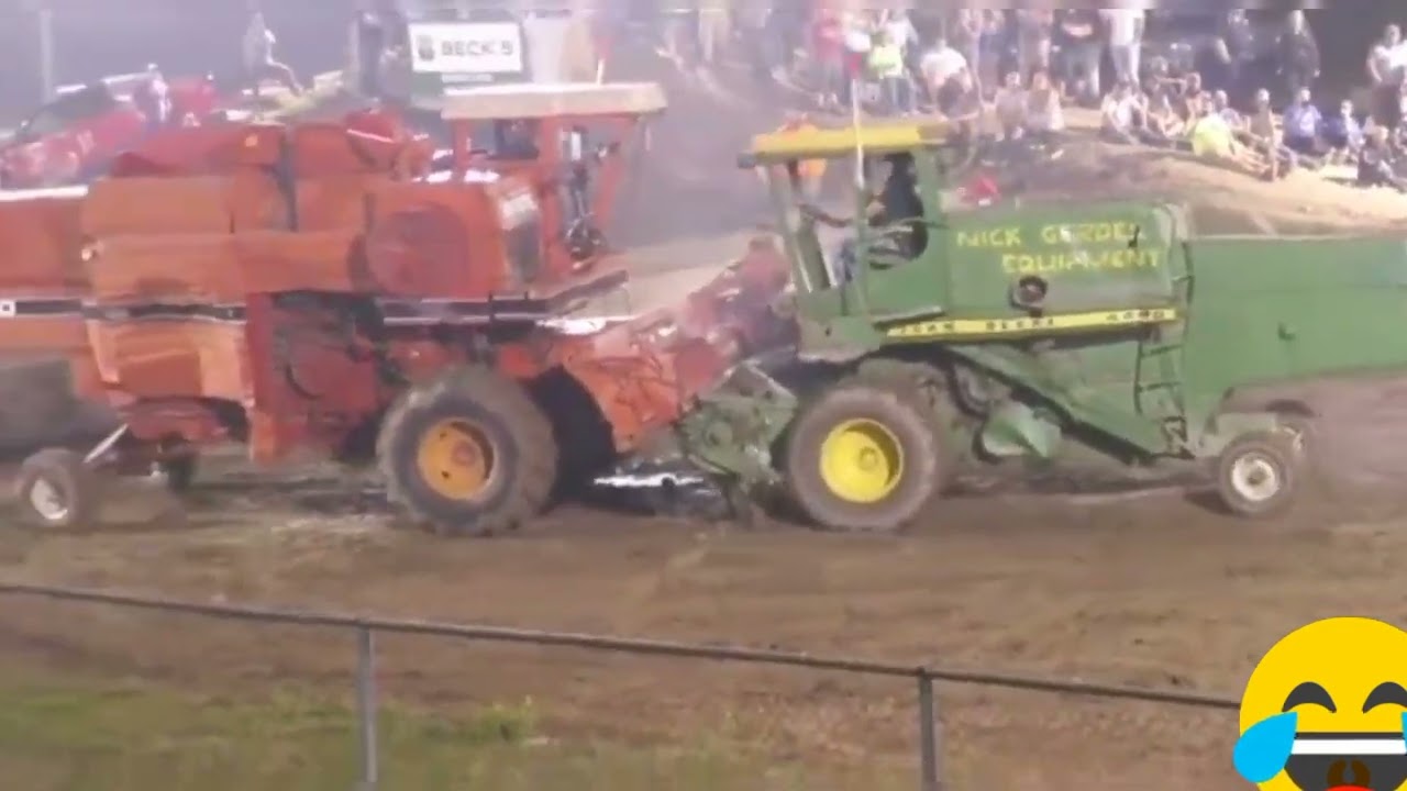 choques entre máquinas cosechadoras de arroz 🌾🌾