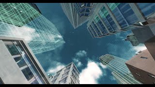 Digital Wire Frame Buildings Forming to Real World 3D Blender Animation