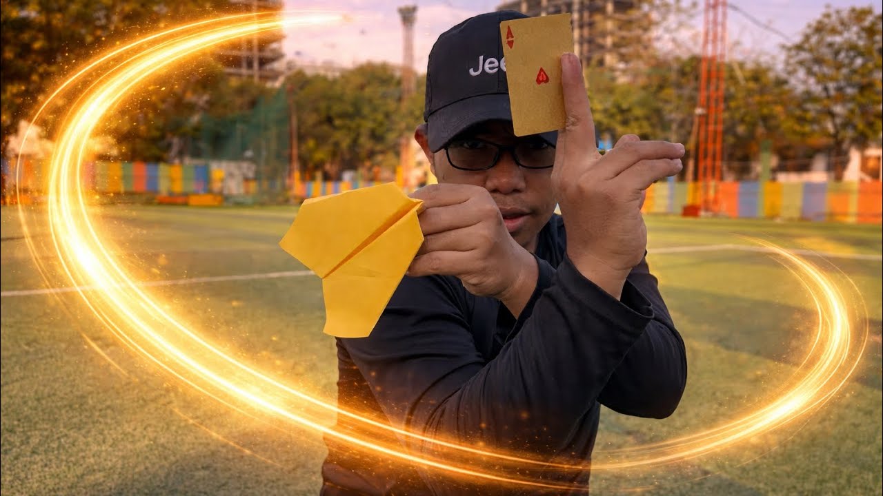 Card Shots Boomerang paper airplane with easy make paper airplane and card