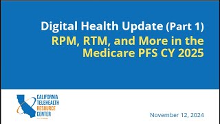 RPM, RTM, & More in the New Physician Fee Schedule (Part 1)