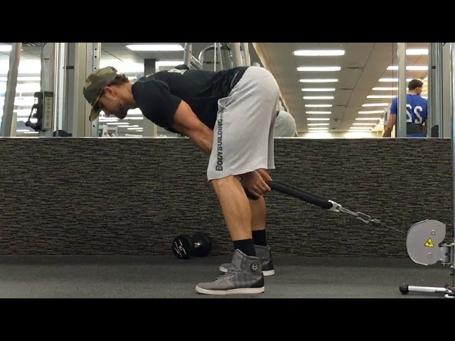 cable machine squat pull through