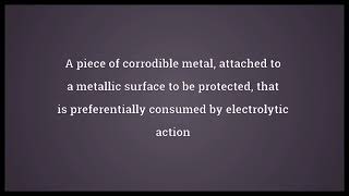Sacrificial anode Meaning