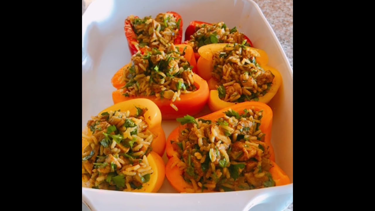 Curry Chicken Stuffed Bell Peppers Youtube