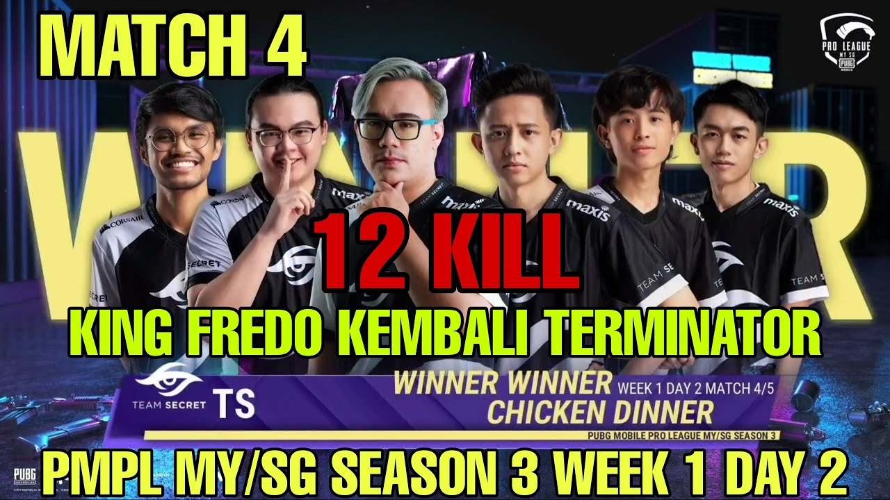 FREDO CLUTCH 1 VS 3 DI MIRAMAR MATCH 4! MENGGANAS!!  PMPL MY/SG SEASON 3 WEEK 1 DAY 2