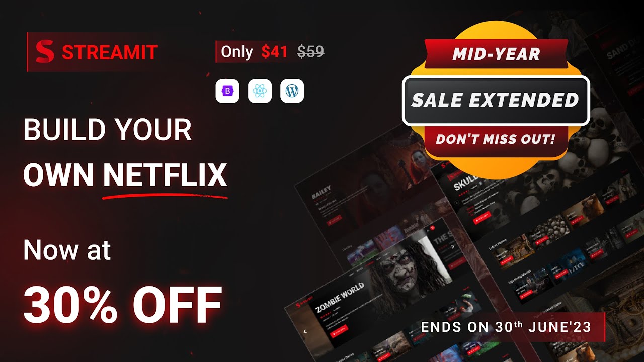 [Sale Extended] Streamit at 30% OFF in Our Mid-Year Sale! Create OTT Platform! | Iqonic Design