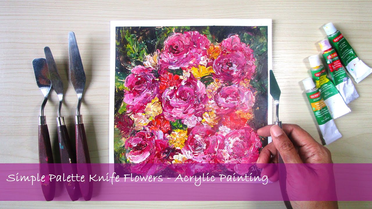 Simple Palette Knife Abstract Flowers - Acrylic Painting - Gayanthi ...
