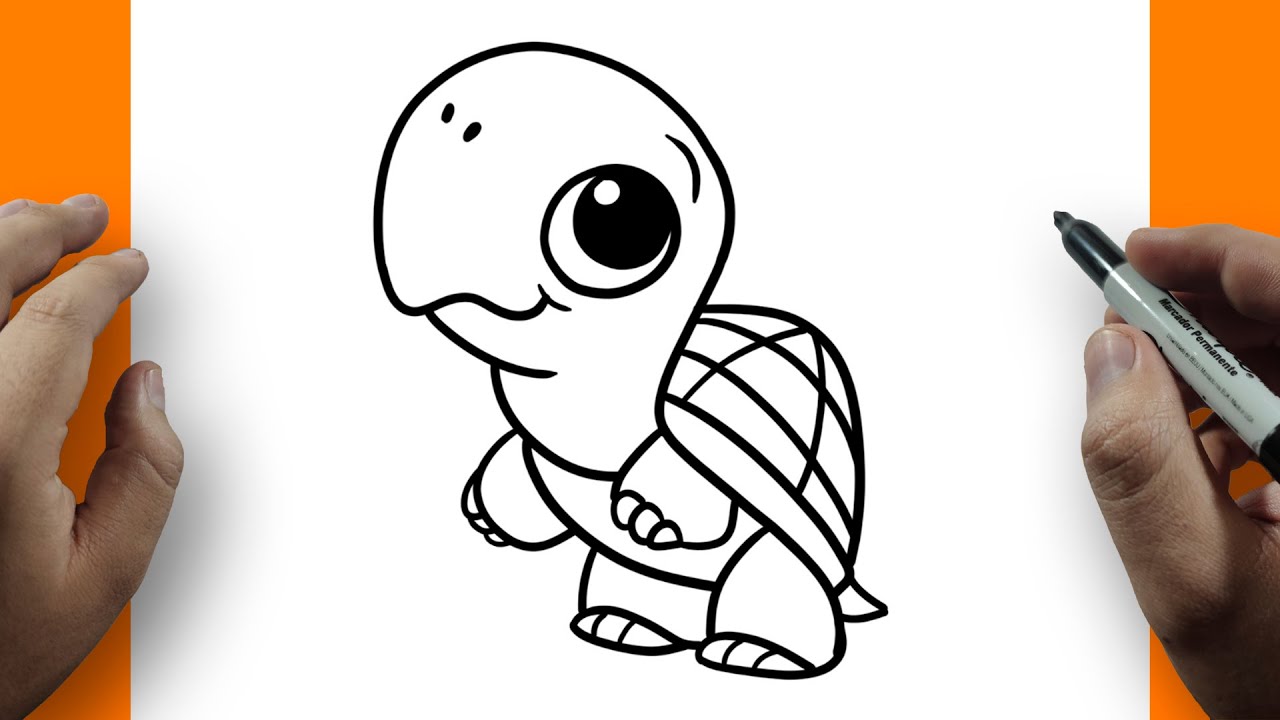 Cómo Dibujar una Tortuga Kawaii Fácil para Niños Paso a