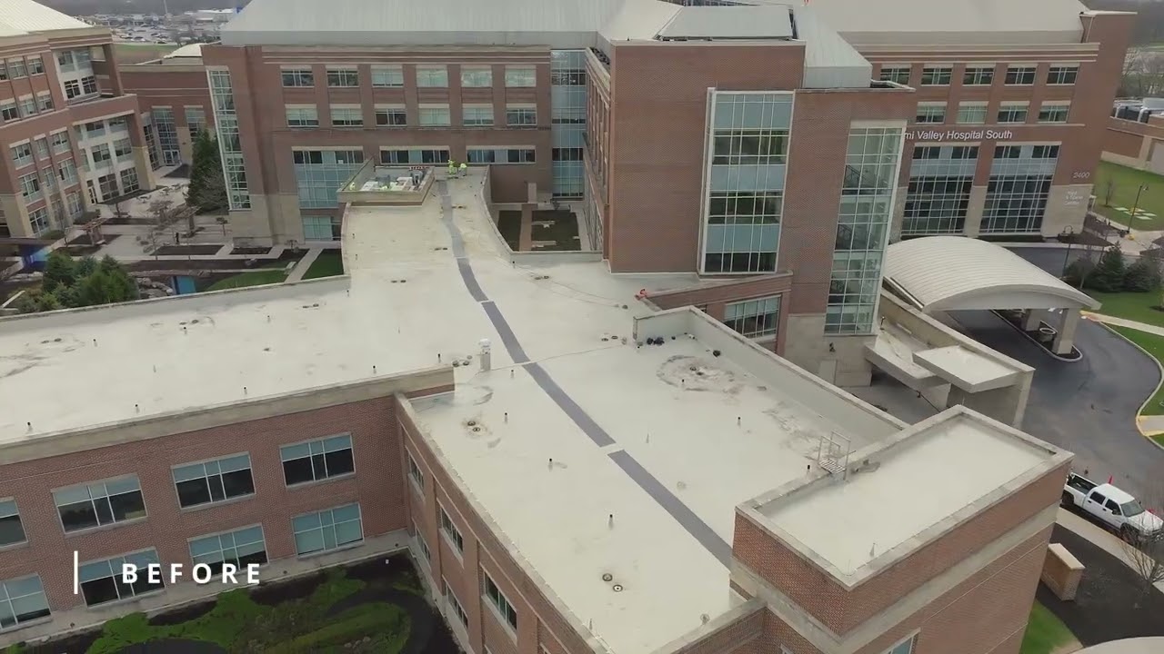 COMMERCIAL FLAT ROOF CLEANING DRONE VIDEO!