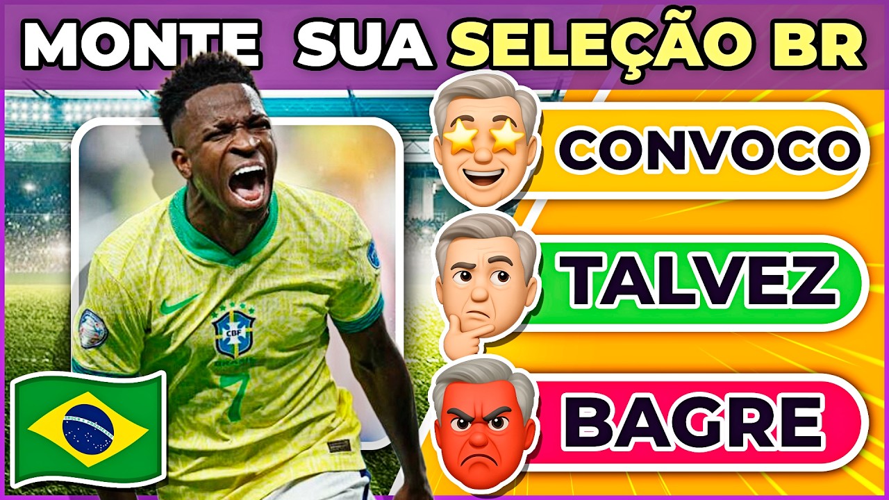🟩🟨 FAÇA SUA CONVOCAÇÃO DA SELEÇÃO BRASILEIRA | Avalie os jogadores ⚽ #quiz #macaquiz #quizfutebol