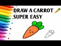 How to Draw a Carrot Step by Step 🥕 | Easy Drawing for Beginners