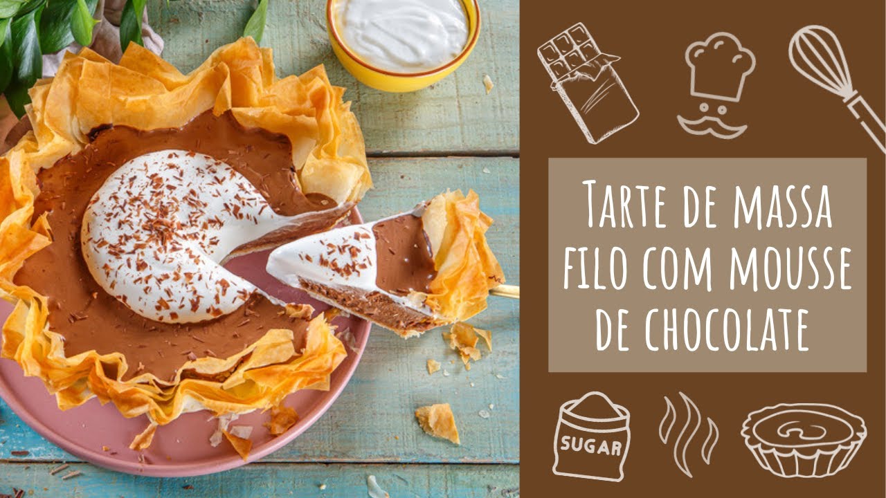 Tarte de massa filo com mousse de chocolate (fá